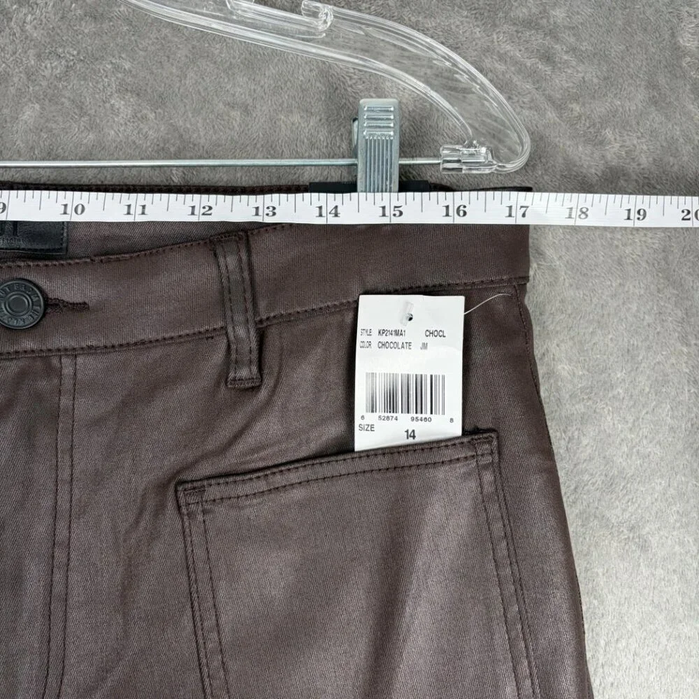 KUT From the Kloth Stella High Rise Flare Pants Women’s 14 Brown Y2K Raw Hem - Picture 3 of 9